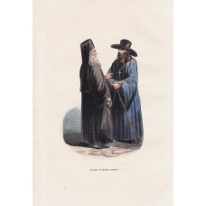Antique Costume Print of a Priest and Monk from Russia by Wahlen, 1843 Antique Costume Print of a Priest and Monk from Russia by Wahlen, 1843