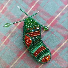 Unique Russian Brooch Fedoskino miniature Rose Free S&H