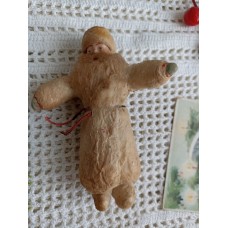 Father Frost Antique Christmas Spun-Cotton Ornament Made in USSR 1960