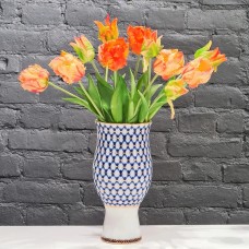 22K Gold Cobalt Net Flower Vase Russian Lomonosov porcelain