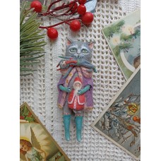 Large Russian Vintage Spun-cotton Santa Claus