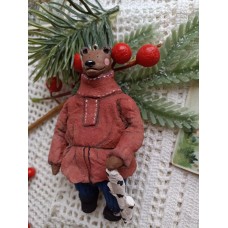 Bear • Antique style • Spun-Cotton • Christmas ornament