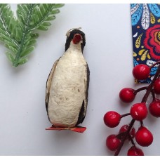 Penguine Antique Russian Christmas Spun-Cotton Ornament Made in USSR 1960.