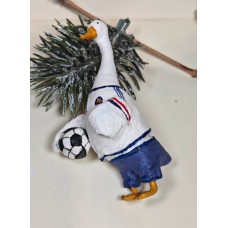Goose Soccer Player Antique style Christmas Spun-Cotton ornament