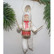 Bunny Boy with Drum Russian Spun-Cotton Christmas ornament Bunny Boy with Drum Russian Spun-Cotton Christmas ornament