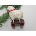 Bunny Boy with Drum Antique Style Russian Spun-Cotton Christmas ornament