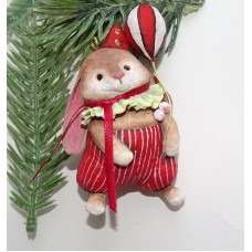Parrot on a Hoop Antique Russian Christmas Spun-Cotton Ornament Made in USSR 194