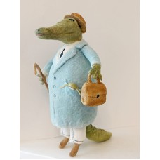 Crocodile Dandy Antique Style  Spun Cotton Unique Christmas Ornament