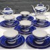 22 Gold Cobalt Tea Set 6/20 Russian Lomonosov Porcelain Brand New (3701)