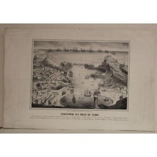 SEVASTOPOL CRIMEAN PENINSULA RUSSIA 1856 MOTTE ANTIQUE LITHOGRAPHIC CITY VIEW