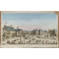 Horse Market Frankfurt Am Main 1760 Original Antique Engraving