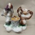 Soviet Porcelain Inkwell Bears Eating Jam 50s Lomonosov
