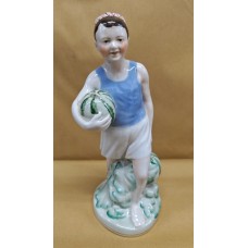 Boy with Watermelons Rare USSR Porcelain 1950s