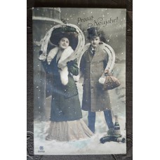 Happy New Year Antique Postcard