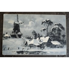 Mill in Winter Russian Antique Postcard