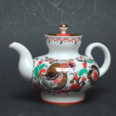 Teapot Golden Cockerel Imperial Lomonosov Porcelain