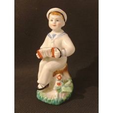 LZFI 1950s Rare Porcelain Box Lion with Ball