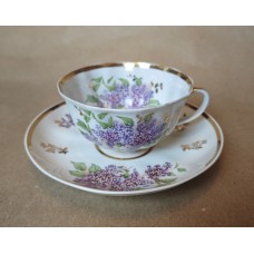 Russian Lomonosov Cobalt Gold Tea Set Arches 3pcs