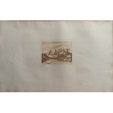 Cobalt Plate 9 1/2 inch. Singing Garden Lomonosov