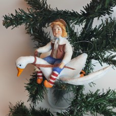 Nils on a Goose
