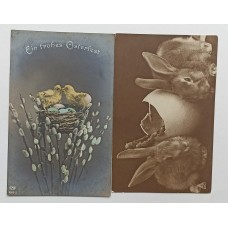 Chicks with Eggs Easter Antique Postcard