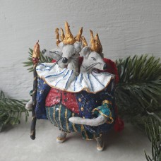Mouse King Nutcracker Antique Style Spun Cotton Christmas ornament