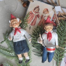Soviet Young Pioneers Antique Style Spun-Cotton Christmas ornament