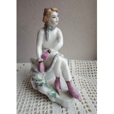Man with Rooster USSR Porcelain Figurine 1960s