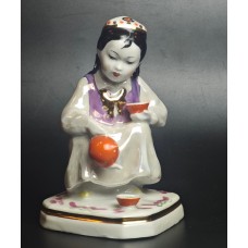USSR 1960 Fascinating Uzbek Girl Dulevo porcelain