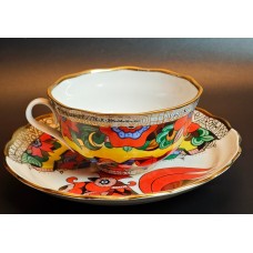 Unique Russian Teapot Horse with Golden Mane Lomonosov porcelain