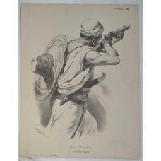 Antique French Orientalist Lithograph 
