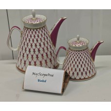 Gold Pink Net Teapot Imperial Lomonosov Porcelain