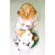 Lion and Rabbit Lomonosov porcelain figurine, USSR