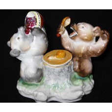USSR Porcelain Inkwell Bears 50's Lomonosov