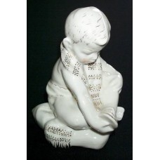 USSR 1960s Boy with Slippers Porcelain Figurine