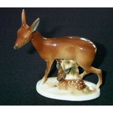 Deer - Mother and Baby Old German porcelain figurine