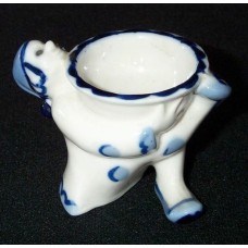 USSR 1950s Unique Porcelain Open Salt Skomorokh