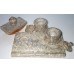 Antique Desk  Set  - Pen Tray,2 Inkwells and Bloter