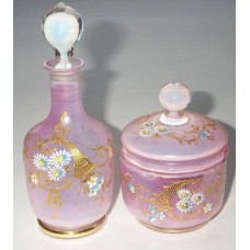 Antique Russian Glass Perfumery  Set  2 pcs