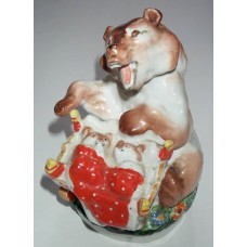 Bear-Baby Sitter Rare Lomonosov porcelain figurine 50'