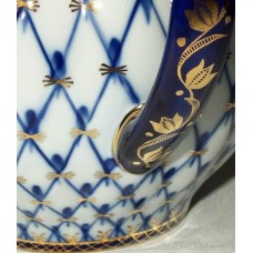 Gold Cobalt Net Tea Pot Lomonosov porcelain