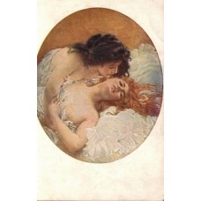 LESBIANISM Rare Antique Postcard