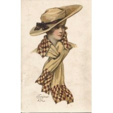 Woman Antique Postcard