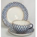 Lomonosov Gold Cobalt Net Tea Set 3pcs