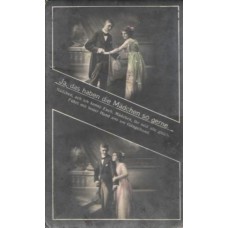 Loving Couple Antique Postcard