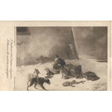 Ape's Death Antique Postcard