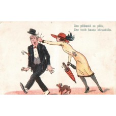 Slap in the Face Humor Old Postcard 1940'