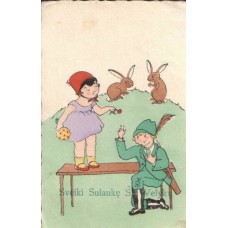 Young Hunter Antique Postcard