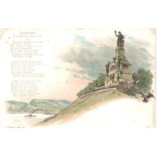 German Monument Antique Postcard Poem 1910'