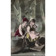 The First Kiss Antique Postcard